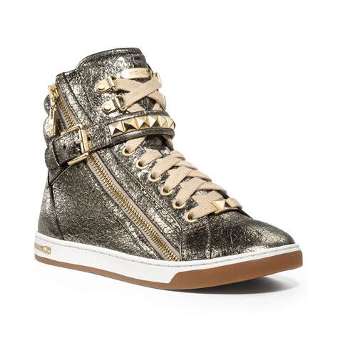 Michael Kors Metallic Michael Glam Studded High Top Sneakers